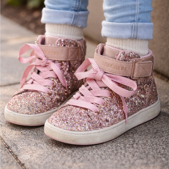 Skechers Other - Skechers Kids Sparkle High-Tops - Pink Glitter size 12
